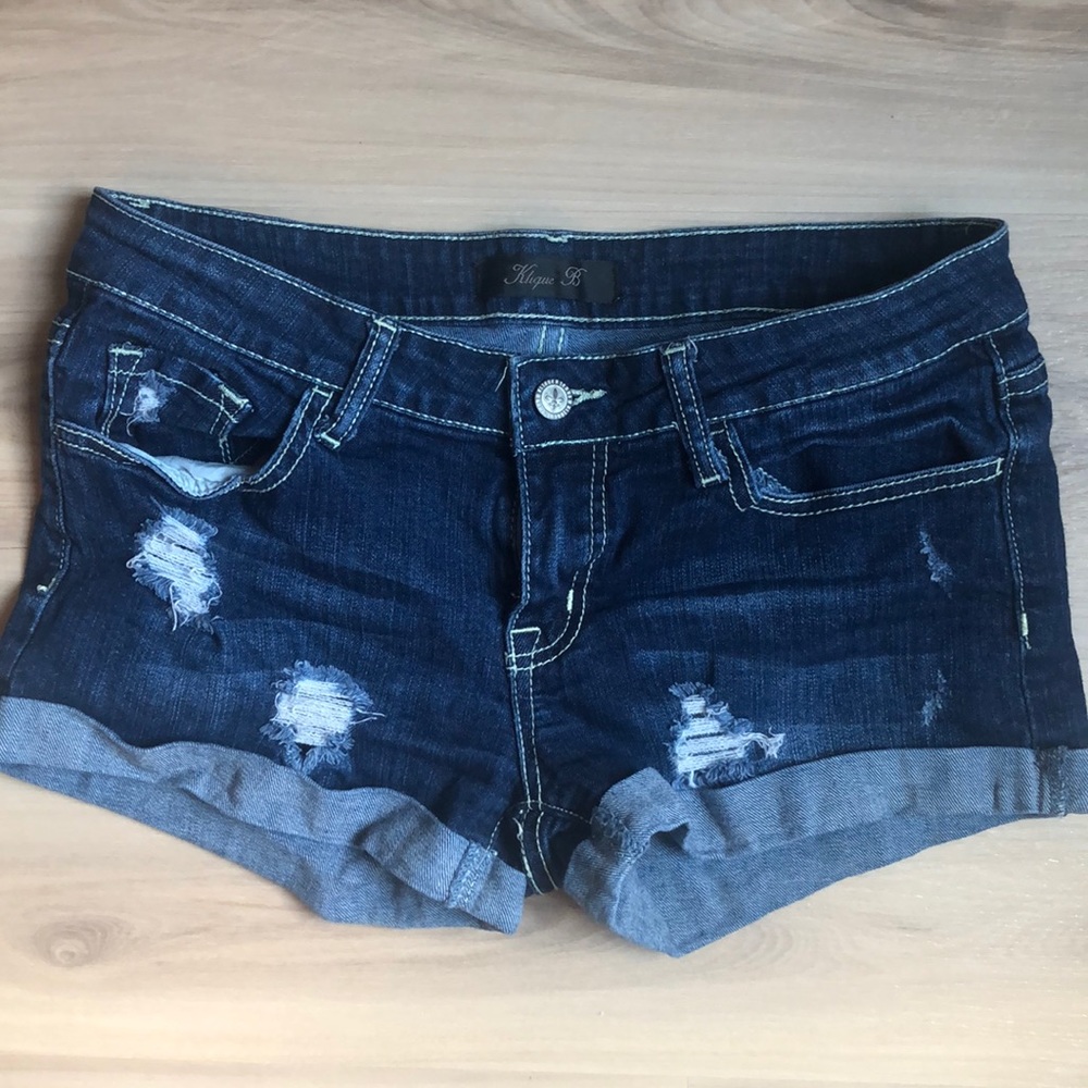 Distressed Jean shorts